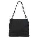 PRADA Tote Bag Nylon Black Silver Auth 158497-2