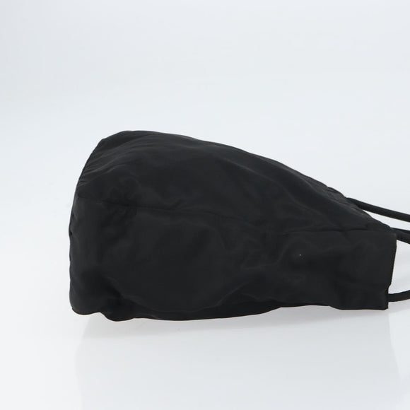 PRADA Tote Bag Nylon Black Silver Auth 158497