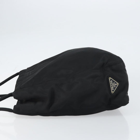 PRADA Tote Bag Nylon Black Silver Auth 158497
