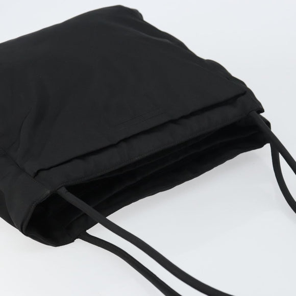 PRADA Tote Bag Nylon Black Silver Auth 158497