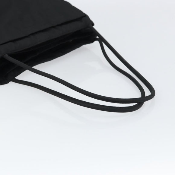 PRADA Tote Bag Nylon Black Silver Auth 158497