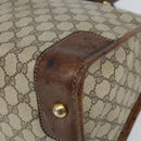 GUCCI GG Supreme Boston Bag PVC Old Gucci Beige Gold Auth 158499-9