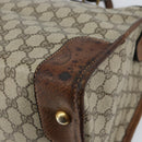 GUCCI GG Supreme Boston Bag PVC Old Gucci Beige Gold Auth 158499-15