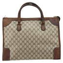 GUCCI GG Supreme Boston Bag PVC Old Gucci Beige Gold Auth 158499-2