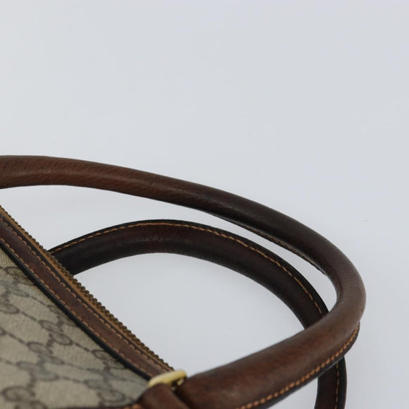 GUCCI GG Supreme Boston Bag PVC Old Gucci Beige Gold Auth 158499