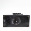 GUCCI Hand Bag Enamel 2way Black Gold Auth 158500-6