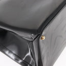 GUCCI Hand Bag Enamel 2way Black Gold Auth 158500-10