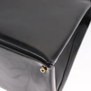 GUCCI Hand Bag Enamel 2way Black Gold Auth 158500-18