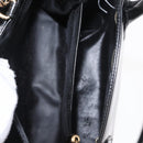GUCCI Hand Bag Enamel 2way Black Gold Auth 158500-11