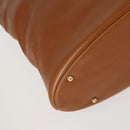 GUCCI Shoulder Bag Leather Brown Gold Auth 158501-14