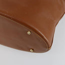 GUCCI Shoulder Bag Leather Brown Gold Auth 158501-15