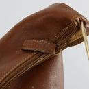 GUCCI Shoulder Bag Leather Brown Gold Auth 158501-10