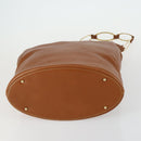 GUCCI Shoulder Bag Leather Brown Gold Auth 158501-5