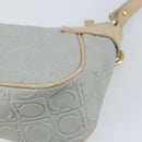 Salvatore Ferragamo Shoulder Bag Leather PVC Light Blue Gold Auth 158503-12