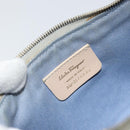 Salvatore Ferragamo Shoulder Bag Leather PVC Light Blue Gold Auth 158503-15