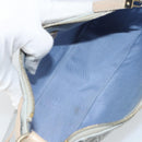Salvatore Ferragamo Shoulder Bag Leather PVC Light Blue Gold Auth 158503-16
