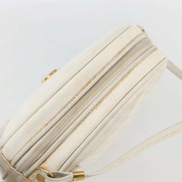 GUCCI Micro GG Supreme Shoulder Bag Leather White Gold 007 115 0088 Auth 158504