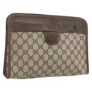 GUCCI GG Supreme Clutch Bag PVC Beige 67 039 5465 Auth 158505-1