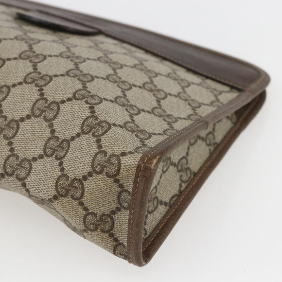 GUCCI GG Supreme Clutch Bag PVC Beige 67 039 5465 Auth 158505