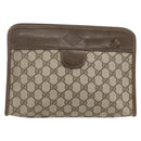GUCCI GG Supreme Clutch Bag PVC Beige 67 039 5465 Auth 158505-2