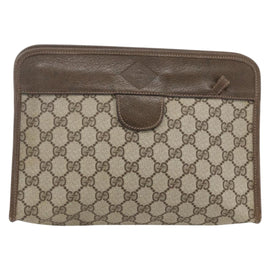 GUCCI GG Supreme Clutch Bag PVC Beige 67 039 5465 Auth 158505 - 0
