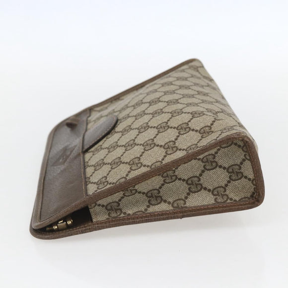 GUCCI GG Supreme Clutch Bag PVC Beige 67 039 5465 Auth 158505