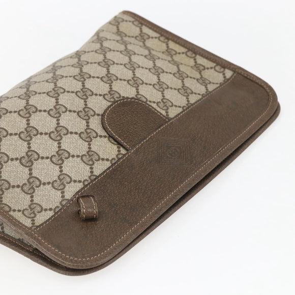 GUCCI GG Supreme Clutch Bag PVC Beige 67 039 5465 Auth 158505