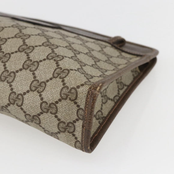 GUCCI GG Supreme Clutch Bag PVC Beige 67 039 5465 Auth 158505