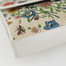 GUCCI Flora Shoulder Bag Canvas Beige Gold Auth 158509-11