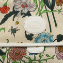 GUCCI Flora Shoulder Bag Canvas Beige Gold Auth 158509-14