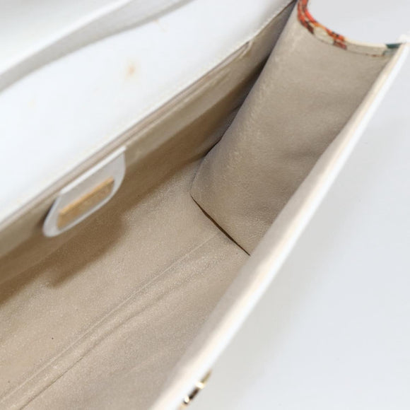 GUCCI Flora Shoulder Bag Canvas Beige Gold Auth 158509