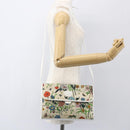 GUCCI Flora Shoulder Bag Canvas Beige Gold Auth 158509-22