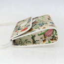 GUCCI Flora Shoulder Bag Canvas Beige Gold Auth 158509-4