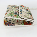 GUCCI Flora Shoulder Bag Canvas Beige Gold Auth 158509-5