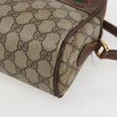 GUCCI GG Supreme Web Sherry Line Shoulder Bag PVC Beige Gold Auth 158511-10