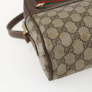GUCCI GG Supreme Web Sherry Line Shoulder Bag PVC Beige Gold Auth 158511-11