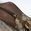 GUCCI GG Supreme Web Sherry Line Shoulder Bag PVC Beige Gold Auth 158511-14