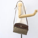 GUCCI GG Supreme Web Sherry Line Shoulder Bag PVC Beige Gold Auth 158511-24