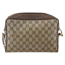GUCCI GG Supreme Web Sherry Line Shoulder Bag PVC Beige Gold Auth 158511-3