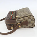 GUCCI GG Supreme Web Sherry Line Shoulder Bag PVC Beige Gold Auth 158511-4