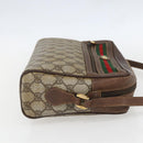 GUCCI GG Supreme Web Sherry Line Shoulder Bag PVC Beige Gold Auth 158511-5