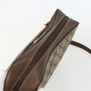 GUCCI GG Supreme Web Sherry Line Shoulder Bag PVC Beige Gold Auth 158511-6