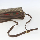 GUCCI GG Supreme Web Sherry Line Shoulder Bag PVC Beige Gold Auth 158511-7