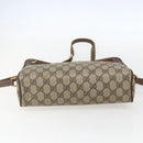 GUCCI GG Supreme Web Sherry Line Shoulder Bag PVC Beige Gold Auth 158511-9