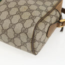 GUCCI GG Supreme Web Sherry Line Bag PVC Beige Gold 68 02 005 Auth 158512-12