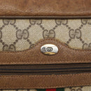 GUCCI GG Supreme Web Sherry Line Bag PVC Beige Gold 68 02 005 Auth 158512-15