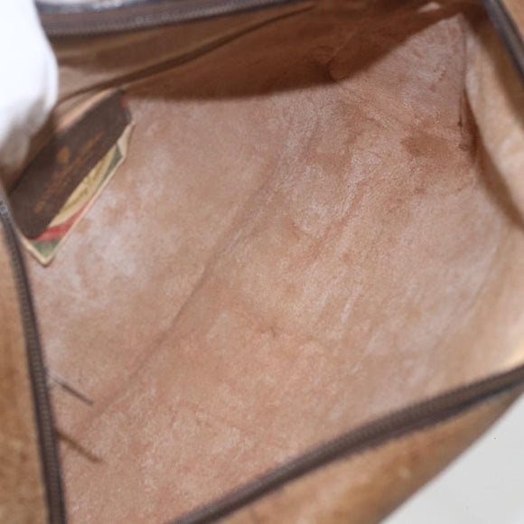 GUCCI GG Supreme Web Sherry Line Bag PVC Beige Gold 68 02 005 Auth 158512