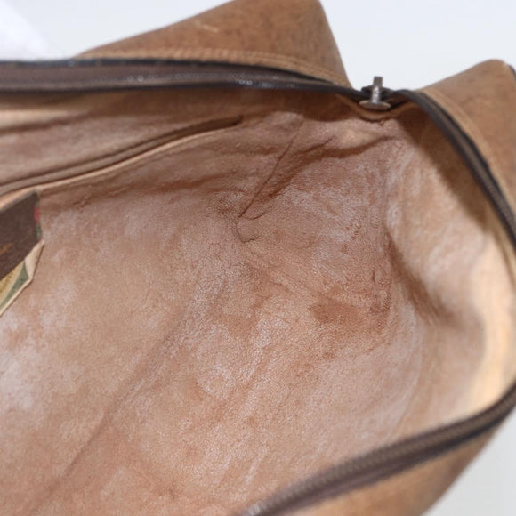 GUCCI GG Supreme Web Sherry Line Bag PVC Beige Gold 68 02 005 Auth 158512