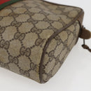 GUCCI GG Supreme Web Sherry Line Clutch Bag PVC Beige Gold 89 01 012 Auth 158514-10