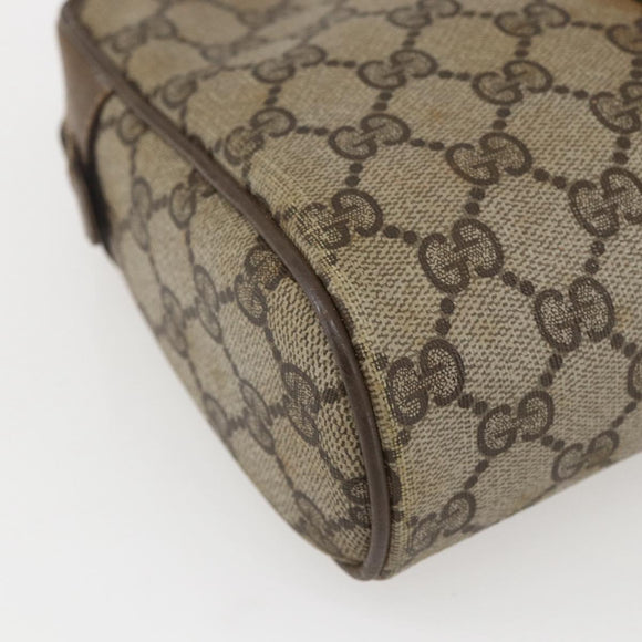 GUCCI GG Supreme Web Sherry Line Clutch Bag PVC Beige Gold 89 01 012 Auth 158514